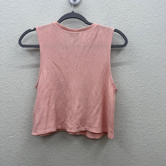 Volcom Lived in Lounge Waffle Knit Sleeveless Crop Tank Top Shirt Womens Small - Picture 6 of 8